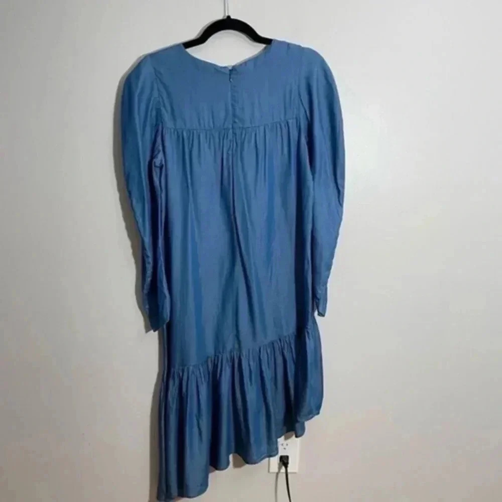🔥 Zara tencel lyocell asymmetric dress Medium 6929/002 - Picture 3 of 9